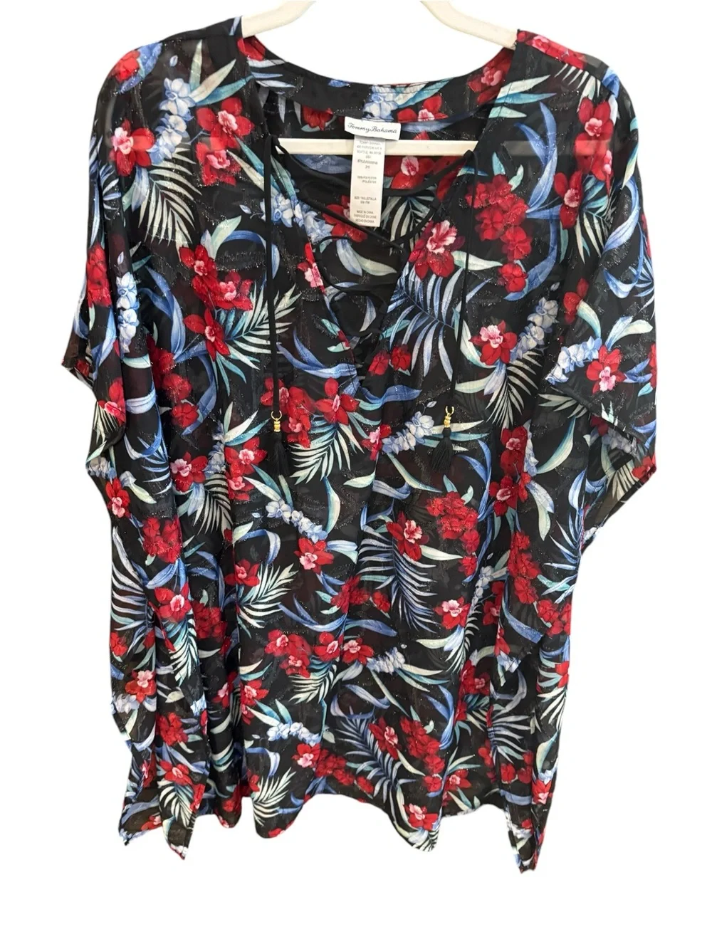 Tommy Bahama tankini swim set with matching cover up Midnight Orchid Reversible